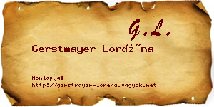 Gerstmayer Loréna névjegykártya